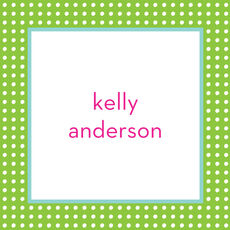 Kelly Green Polka Dot Gift Stickers