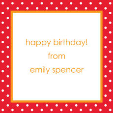 Red Polka Dot Border Gift Stickers