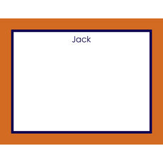Orange Border Flat Note Cards