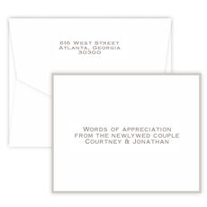 Silver Silhouette Folded Note Cards - Raised Ink