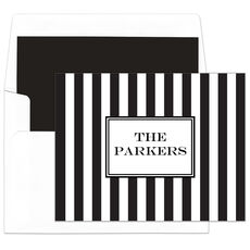 Black Awning Stripe Folded Note Cards