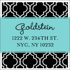 Black Elegant Back Square Address Labels