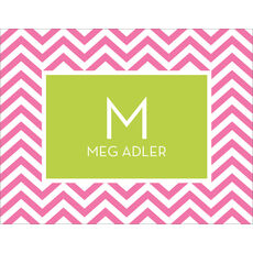Hot Pink Chevron Stripe Folded Note Cards