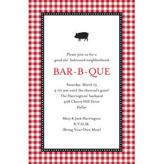 Ruby Gingham Framed Border Invitations