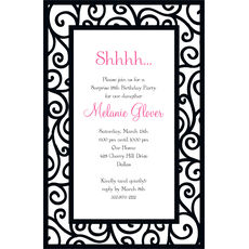 Black Vine Border Invitations