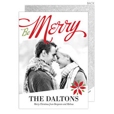 Modern Be Merry Holiday Photo Cards
