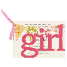 It's A Girl Banner Die-cut Invitations
