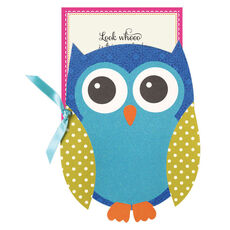 Glittered Owl Die-Cut Invitations