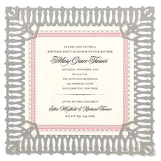 Silver Trellis Die-cut Frame Invitations