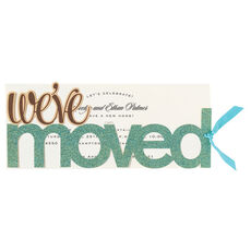 We've Moved Glittered Die-Cut Invitations