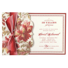 Fleur Rouge Floral Side Pocket Die-cut Invitations