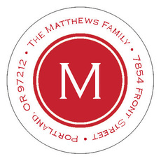 Holly Bough Round Address Labels