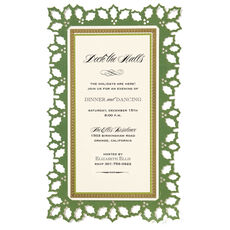 Christmas Holly Diecut Frame Invitations