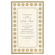 Gold Snowflake Frame Invitations