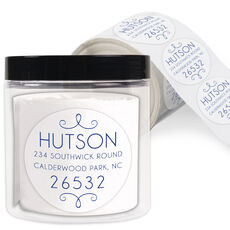 Hutson Round Address Labels in a Jar