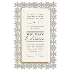 Silver Snowflake Die-cut Frame Invitations