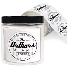 Arthur Round Address Labels in a Jar