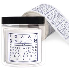 Gaston Square Address Labels in a Jar