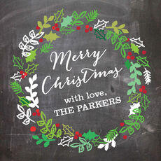 Wreath Chalkboard Square Gift Stickers