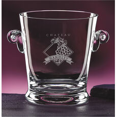 Deep Etched Crystal Ice Bucket with Premium Chateau Design