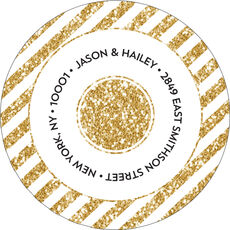 Elegant Golden Round Address Labels