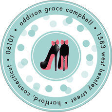 Bachelorette Shoes Round Address Labels