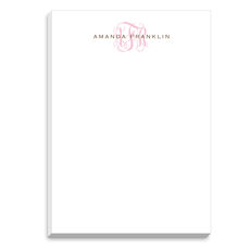 Clean and Simple Pink Monogram Notepads