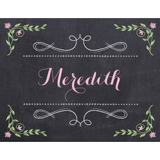 Pink Chalkboard Folded Note Cards