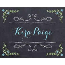 Blue Chalkboard Folded Note Cards