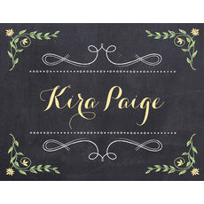 Yellow Chalkboard Folded Note Cards