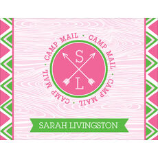Pink Arrow Camp Mail Folded Note Cards
