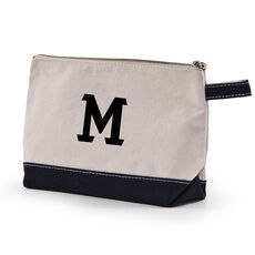 Personalized Black Trimmed Cosmetic Bag
