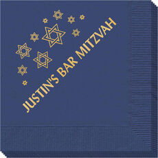 100 shops pcs + Personalized Luncheon Napkins - Star of David 13 Bar Mitzvah Bat Mitzvah Scroll Initial Napkins - Personalized Napkins - MAE59T