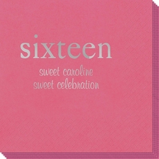 Big Number Sixteen Napkins
