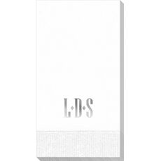 Simple 3 Initials Monogram Guest Towels