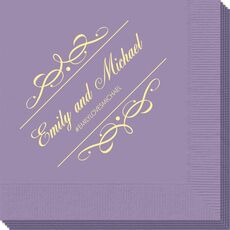 Royal Flourish Framed Names and Text Napkins