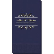 Royal Flourish Framed Names and Text Guest Towels
