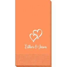 Interlocking Double Hearts Guest Towels