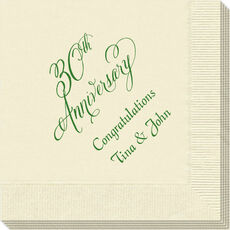 Elegant 30th Anniversary Napkins