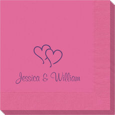 Modern Double Hearts Napkins