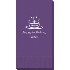 Modern Birthday Cake Guest Towels