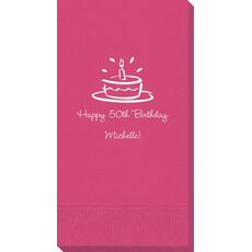Modern Birthday Cake Guest Towels