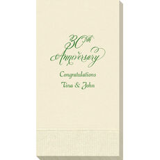 Elegant 30th Anniversary Guest Towels