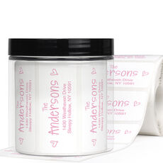 Petite Heart Rectangle Address Labels in a Jar