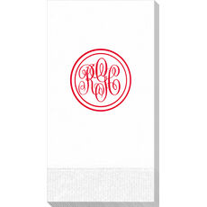 Double Circle Monogram Guest Towels