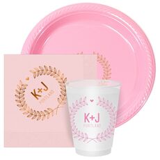 Laurel Wreath with Heart and Initials