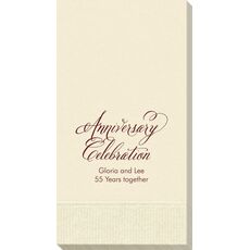 Elegant Anniversary Celebration Guest Towels