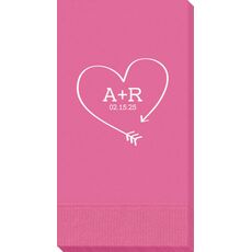 Heart Made of Arrow Guest Towels