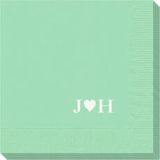 2 Initials Plus Heart Napkins