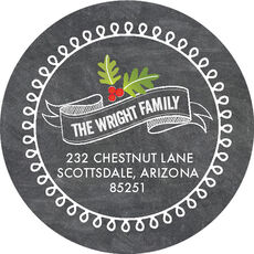 Festive Banner Round Address Labels